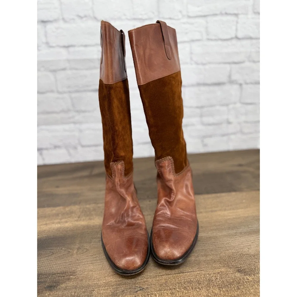 Eric Brown Leather Suede Knee High Pull On Riding Boots‎ Women Size 39/8 Classic